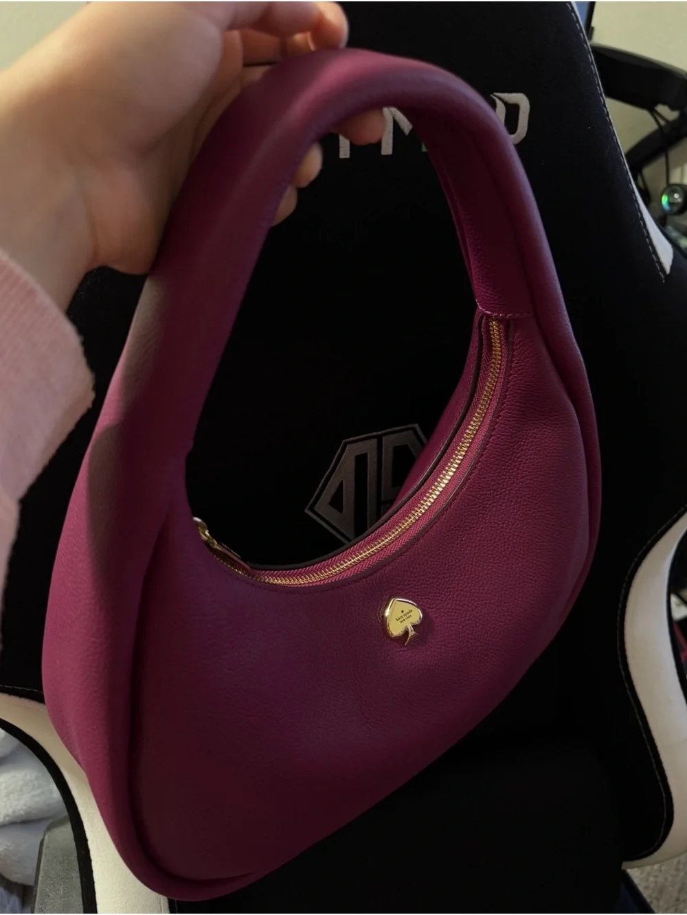 Kate Spade Plum Shoulder Bag with Gold Accent